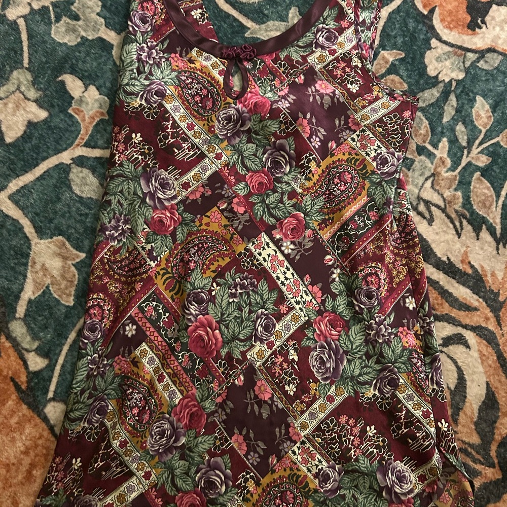 Expressions Multicolor Floral Pattern Long top/mini dress